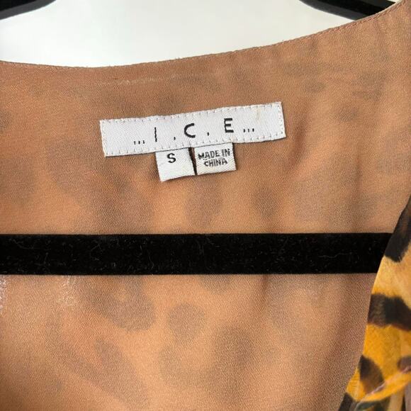 Vintage I.C.E. Cheetah Print Silk Lace Blouse Tank Women’s Small - Picture 4 of 8